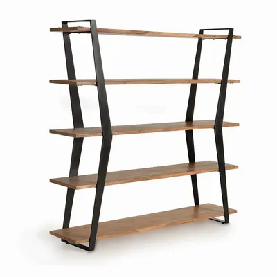 Bookshelves - Acacia wood and metal bookcase - GINER Y COLOMER
