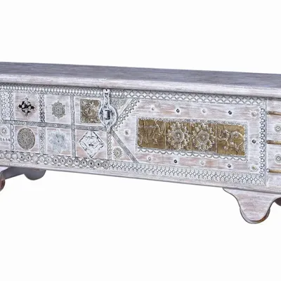 Boîtes de rangement - Coffre ancien en bois de manguier blanc - GINER Y COLOMER