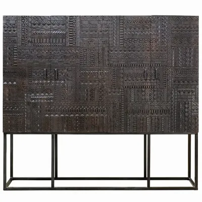 Buffets - Vitrine en bois de manguier et pieds en métal - GINER Y COLOMER