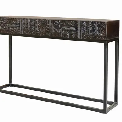 Console table - Console in mango wood and metal legs - GINER Y COLOMER