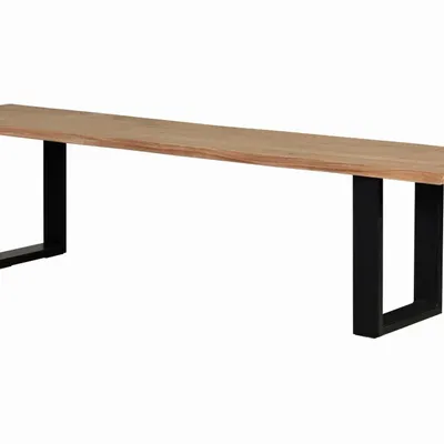 Bancs - Banc en bois d'acacia et métal coloris naturel et noir - GINER Y COLOMER