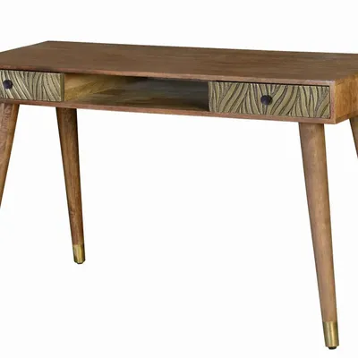 Bureaux - Bureau en bois de manguier avec détails en bronze - GINER Y COLOMER