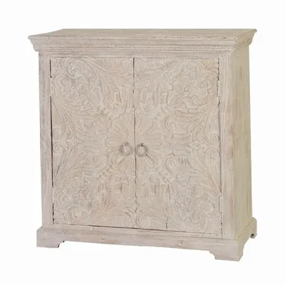 Chests of drawers - Chest of drawers in aged white mango wood - GINER Y COLOMER