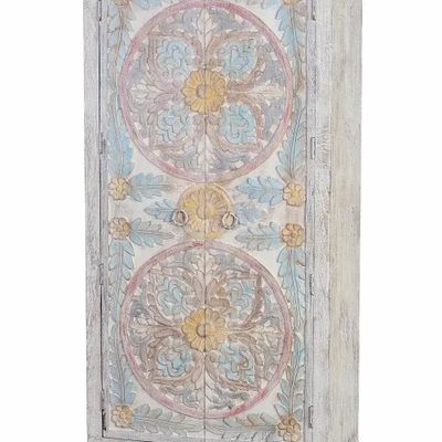 Wardrobe - Mango wood cabinet aged details pastel tones - GINER Y COLOMER