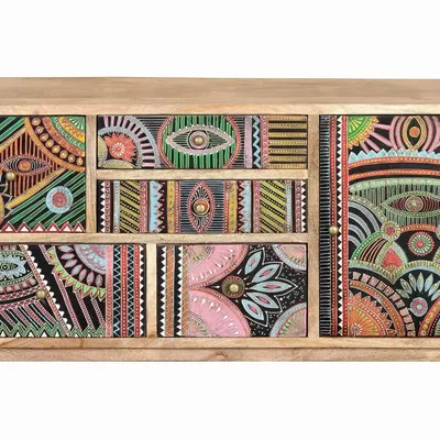 Chests of drawers - Chest of drawers in natural and multi-colored mango wood - GINER Y COLOMER