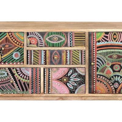 Chests of drawers - Chest of drawers in natural and multi-colored mango wood - GINER Y COLOMER