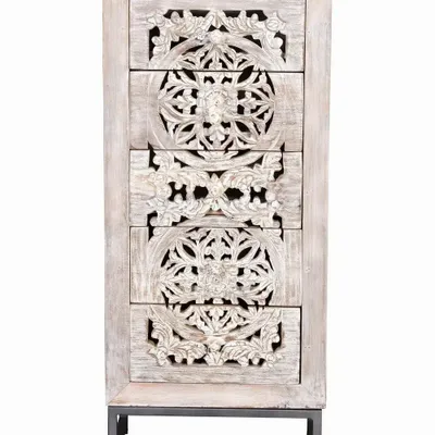 Chests of drawers - Mango wood chest of drawers and metal legs - GINER Y COLOMER