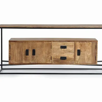 Sideboards - Mango wood and metal sideboard - GINER Y COLOMER