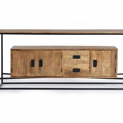 Sideboards - Mango wood and metal sideboard - GINER Y COLOMER