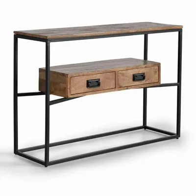 Console table - Mango wood and metal console - GINER Y COLOMER