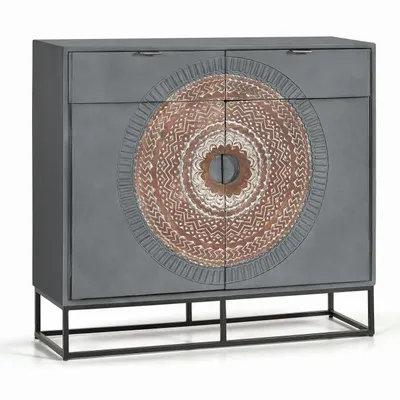 Chests of drawers - Mango wood chest of drawers and gray and brown metal legs - GINER Y COLOMER