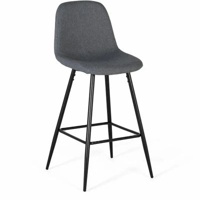 Tabourets - Ensemble de quatre tabourets recouverts de tissu gris - GINER Y COLOMER