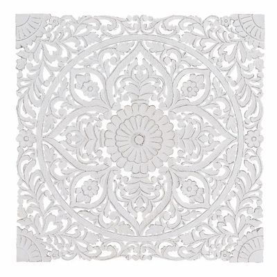 Beds - Antique White Hand Carved Headboard - GINER Y COLOMER