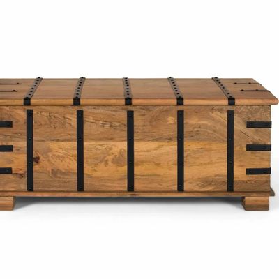 Coffee tables - Solid Mango Wood Trunk Table with Natural Finish - GINER Y COLOMER