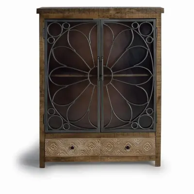 Sideboards - Aged brown mango wood display case - GINER Y COLOMER