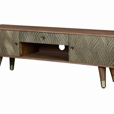 TV stands - TV cabinet in mango wood and brown bronze - GINER Y COLOMER