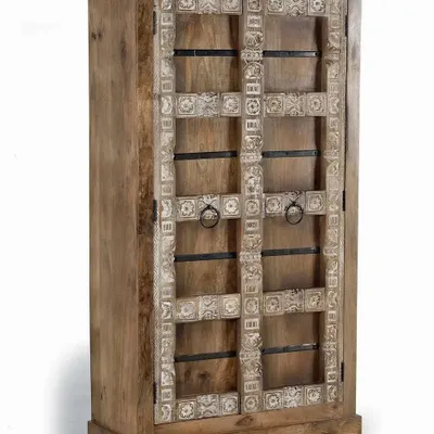 Wardrobe - 2-door mango wood wardrobe with interior shelves - GINER Y COLOMER