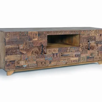 TV stands - Reclaimed Mango Wood TV Stand - GINER Y COLOMER