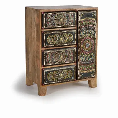 Chests of drawers - Mango wood and hand painted telephone cabinet - GINER Y COLOMER