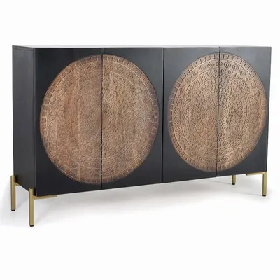 Buffets - Buffet bois manguier et métal - GINER Y COLOMER