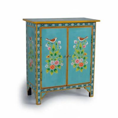 Commodes - Meuble d'appoint en bois manguier turquoise - GINER Y COLOMER