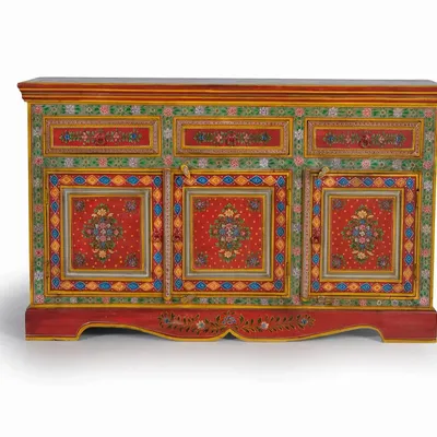 Sideboards - Wooden sideboard in mango wood and hand-painted MDF - GINER Y COLOMER