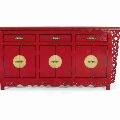 Buffets - Buffet avec 6 portes et 3 tiroirs en bois de manguier - GINER Y COLOMER