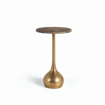 Tables basses - Table d'appoint avec plateau en marbre et pied en métal - GINER Y COLOMER