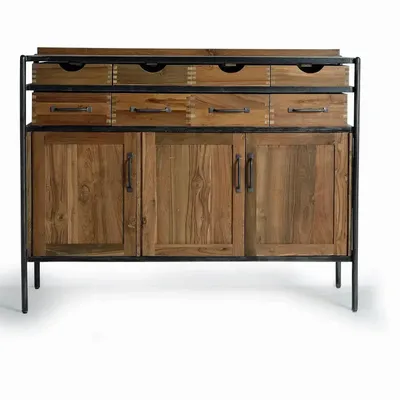 Sideboards - Sideboard in teak and mango wood and metal - GINER Y COLOMER