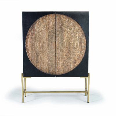 Armoires - Armoire en bois manguier et métal doré - GINER Y COLOMER