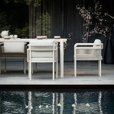 Lawn tables - Link-bisque Dining Set For 8 - SNOC