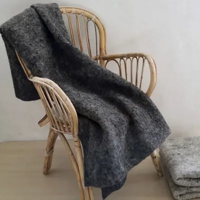 Throw blankets - Wool felt plaid - HELOISE LEVIEUX