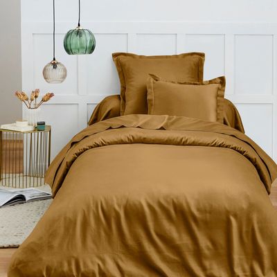 Linge de lit - Housse de couette 100% Coton 140 x 200 cm Caramel - COTON PUR