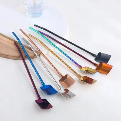 Accessoires pour le vin - Paille Twist avec touillette en forme de pelle - 2 formes et 5 coloris - SOSTRAW & SMARTTHINGS