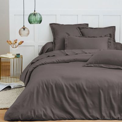 Linge de lit - Housse de couette 100% Coton 240 x 220 cm Ardoise - COTON PUR
