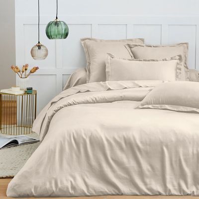 Linge de lit - Housse de couette 100% Coton 260 x 240 cm Sable - COTON PUR