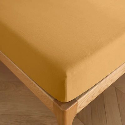 Linge de lit - Drap housse 100% Coton 160 x 200 cm Miel - COTON PUR