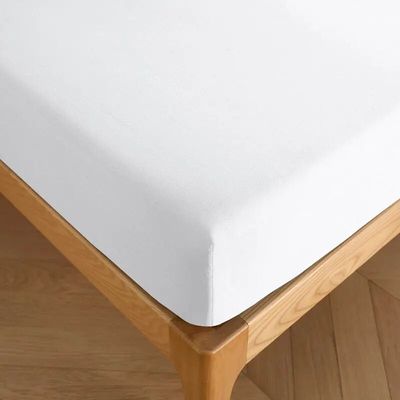 Linge de lit - Drap housse 100% Coton 140 x 190 cm Neige - COTON PUR