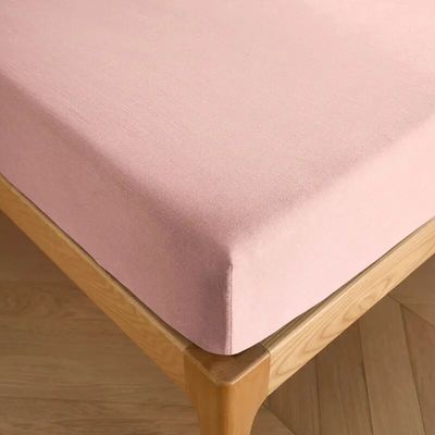 Bed linens - 100% Cotton Fitted Sheet 140 x 190 cm Dragée Pink - COTON PUR