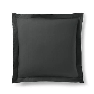 Bed linens - 100% Cotton Pillowcase Flat Ruffle Quilted 63 x 63 cm Truffle - COTON PUR