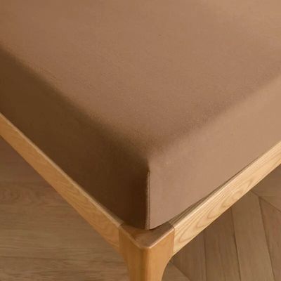 Linge de lit - Drap housse 100% Coton 160 x 200 cm Taupe - COTON PUR
