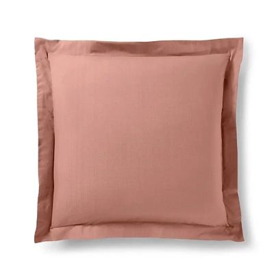 Linge de lit - Taie d'oreiller 100% Coton Volant plat piqué 63 x 63 cm Vieux Rose - COTON PUR