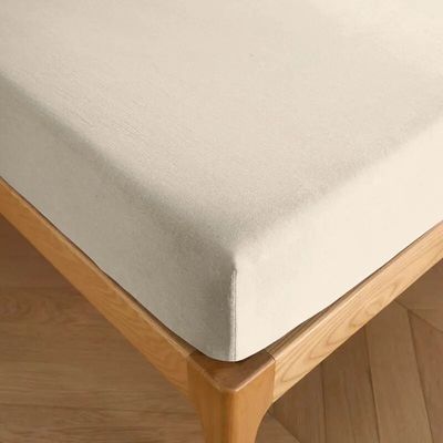Bed linens - 100% Cotton Fitted Sheet 160 x 200 cm Sand - COTON PUR