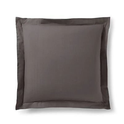 Linge de lit - Taie d'oreiller 100% Coton Volant plat piqué 63 x 63 cm Ardoise - COTON PUR
