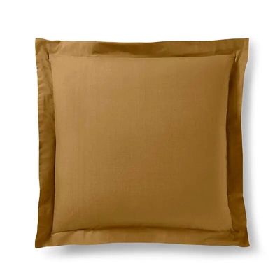 Linge de lit - Taie d'oreiller 100% Coton Volant plat piqué 63 x 63 cm Caramel - COTON PUR