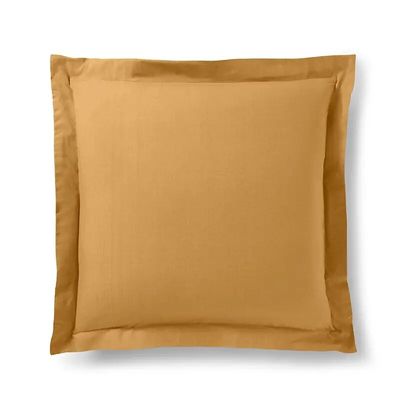 Linge de lit - Taie d'oreiller 100% Coton Volant plat piqué 63 x 63 cm Miel - COTON PUR