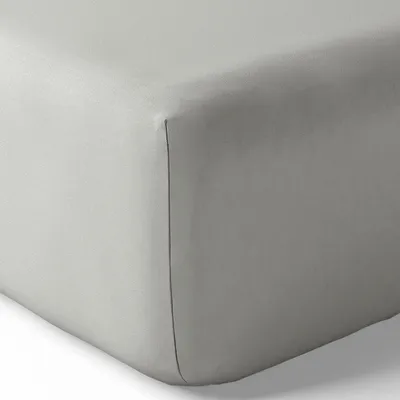 Bed linens - Percale fitted sheet 90 x 190 cm Pure Combed Cotton Long Fibers 80 Thread Count/cm² Pearl - COTON PUR