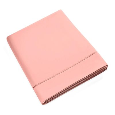 Linge de lit - Drap Plat 270 x 300 cm Pur Coton Peigné Longues Fibres 80 Fils/cm² Rose poudré - COTON PUR