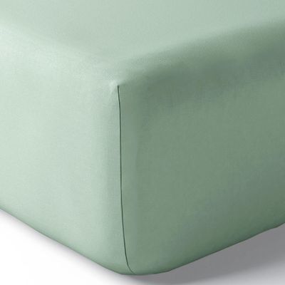 Linge de lit - Drap housse Percale 160 x 200 cm Pur Coton Peigné Longues Fibres 80 Fils/cm² Celadon - COTON PUR