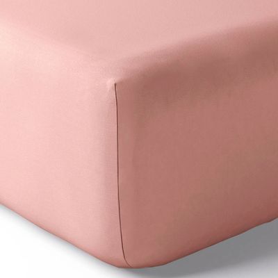 Linge de lit - Drap housse Percale 160 x 200 cm Pur Coton Peigné Longues Fibres 80 Fils/cm² Rose Poudré - COTON PUR